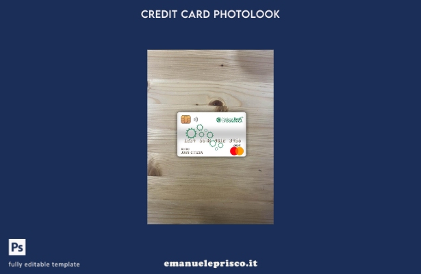 modello frontale photolook della carta di debito principale della banca nazional